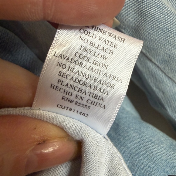 Pistola Chambray Blue Tencel & Cotton Utility Bomber Cargo Womans Jacket Size S - Picture 13 of 17